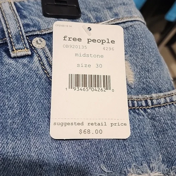 Free People We The Free Hallie Denim Mini Skirt NWT -30 - Picture 3 of 3